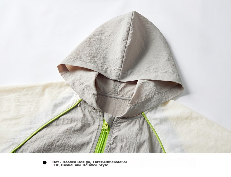 Duoduo Boys 2026 Summer Lightweight Hooded Sun Protection Jacket Outdoor Portable Breathable UPF50+ Colorblock Kids Sports Coat 34