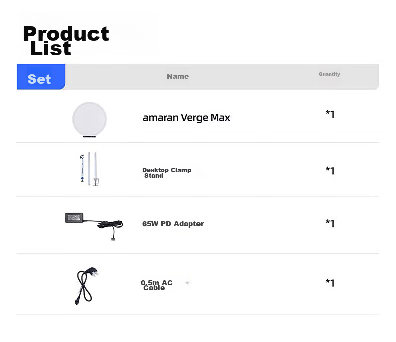 AMARAN Aputure Fill Light Verge Max Circular Illuminated Beauty Desktop Panel Light, Dual Color Temperature for Live Streaming Video Photography Lighting, White 24