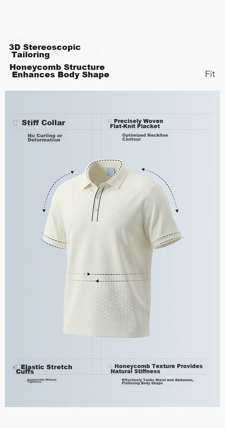 CABBEEN Pik Dazhu Cool Touch Polo Shirt Men Commuter Versatile 2026 Summer Breathable Short Sleeve Polo Shirt 11