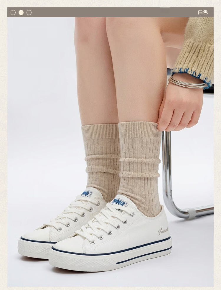 Qianjin Classic Retro Fashion Trend Canvas Shoes Breathable Non-slip Wear-resistant 2026 New Model Off-white Size 40 13