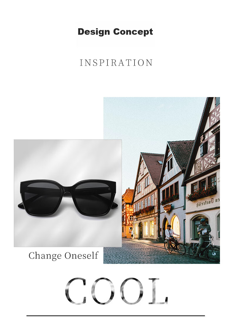 Angelamiao Unisex Square Large Frame Fashionable Classic Sunglasses for Driving, Sun Protection And UV Protection Glasses 2