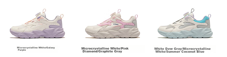 ERKE Kids Casual Shoes Boys and Girls Mesh Breathable Cushioning Running Shoes Microcrystal White/Moonstone Gray/Steel Gray Size 37 54