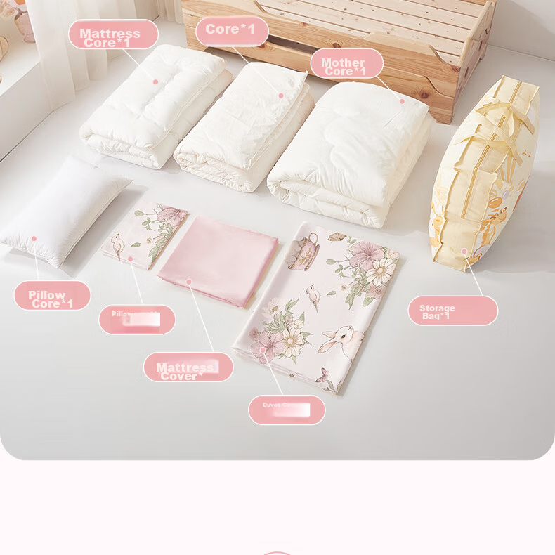 Beyond Kids Kindergarten Multi-Piece Baby Cotton Set Spring and Autumn Six-Piece Set Panda Baby 60*135cm 7