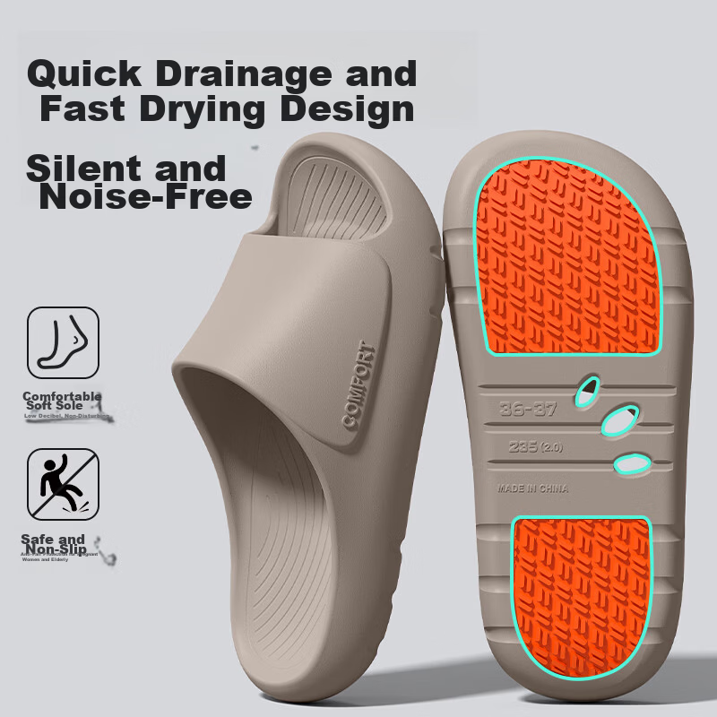Gojaman Men's EVA Slippers Non-Slip Bathroom Indoor Outdoor Couple Thick Sole Silent Anti-Odor Cool Slippers 2