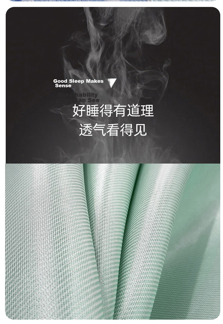 MUJI Class A Cooling Ice Silk Fitted Sheet 1.5m x 2m Summer Cooling Bed Cover Mattress Protector Blue 7