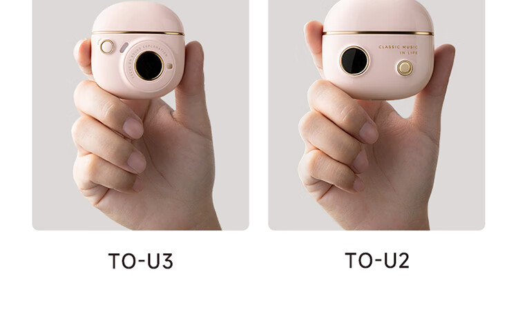 Manbuzhehuazai TO-U3 Plus True Wireless Bluetooth Earphones, Semi In-Ear Headphones, Compatible with Apple Huawei Xiaomi, Bluetooth 5.3, Ivory Pink 3