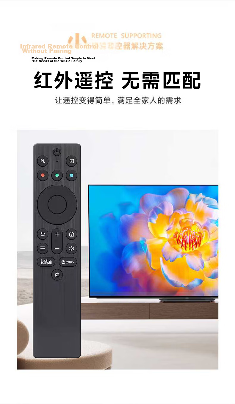 Beishi Compatible with TCL Miao Control Infrared TV Remote RC701A Customizable Buttons Application Shortcut Keys One-Key Source Switching 2