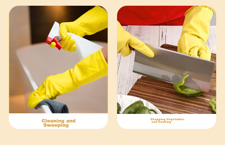 Ams Thick Cowhide Latex Gloves, 10 Pairs, Size M, Protective Rubber, Acid And Alkali Resistant, Oil And Water Proof, Wear-Resistant, Industrial Cleaning Work Hygiene Sanitation Protective Non-Slip Special Gloves A538 16