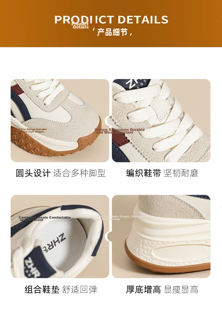 ZHR ZEZ Thick Sole 7cm Height Increasing Dad Sneakers Women 2026 New Versatile Sports Shoes KS262 Light Blue Size 38 11