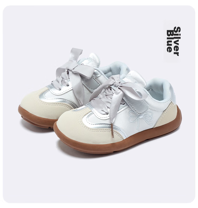 Disney Kids Girls Four-Season Soft Sole Durable Princess Casual Sneakers Silver Size 36 7