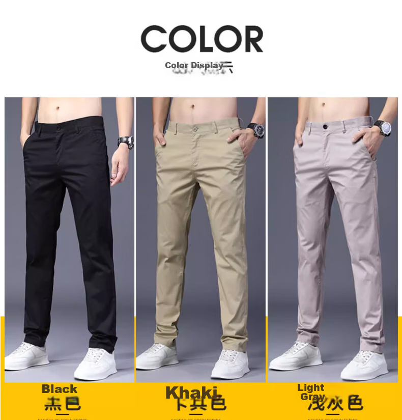Playboy Summer Lightweight Men's Casual Pants Pure Cotton Loose Straight-Leg New Trendy Brand Versatile Stretch Trousers for Men 10