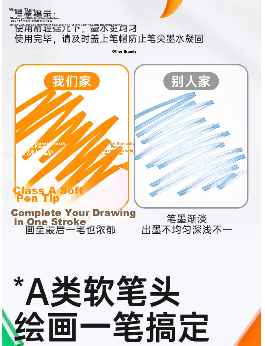 Touchcolor Soft Tip Acrylic Markers 80 Colors Small Black Box Watercolor Pens for Elementary Students Kindergarten Children Opaque Drawing Pens Children's Day Gift for Boys and Girls 6