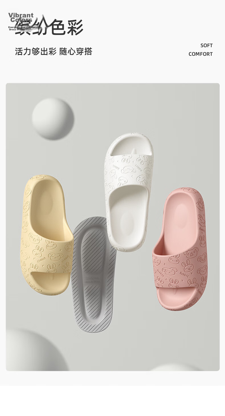 LURAD Summer Indoor Cool Slippers Women Home Thick Sole Couple Bathroom Shower Silent Slippers Men Pink 37-38 5