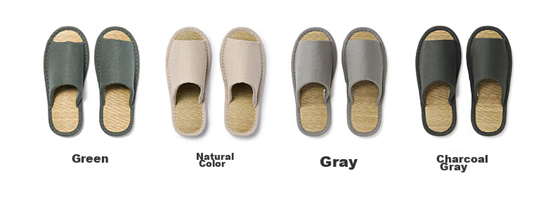 MUJI Unisex Rush Grass Platform Slippers Charcoal Gray Size 42 (260mm) 3