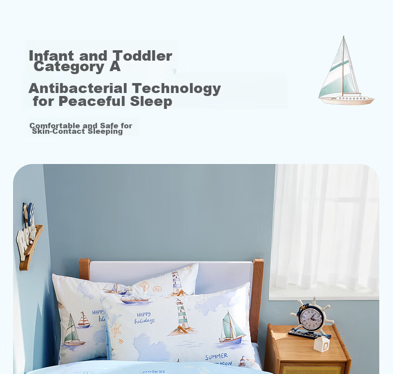 Mercury Kids 100% Cotton Pure Cotton A-Class Antibacterial Quilt Cover Single Bedding Dormitory Single 150x210cm 7