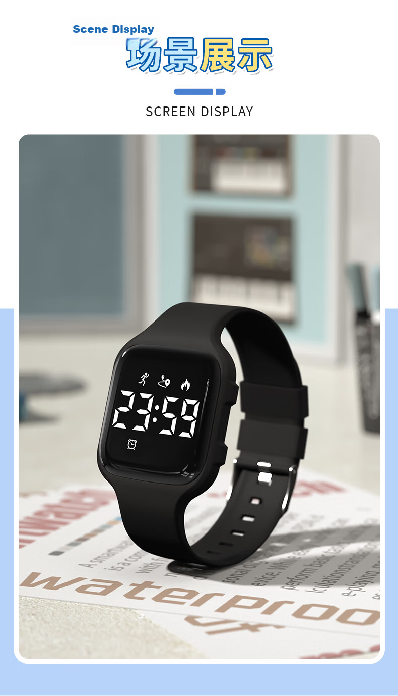 Koshi Junior Student Boys Sports Waterproof Vibration Alarm Wristwatch Children's Electronic Watch for Boys 12