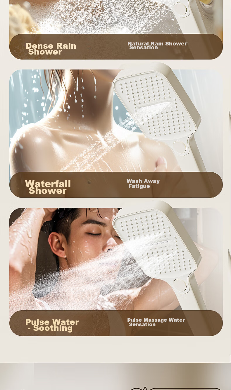 HUIDA HE662 Complete Shower Set Bathroom Shower Faucet High-Pressure Brass Shower Head Home Use Milk White 14