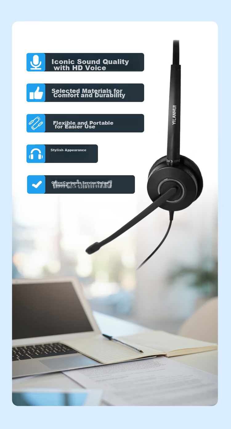 YILANHUI H116 TYPE-C/A Integrated Office Headset with Noise-Cancelling Microphone for Direct Computer Connection 2