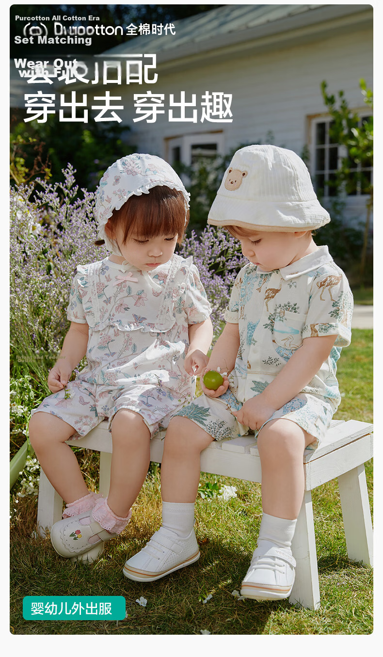 PurCotton Baby Clothes Summer Thin Newborn Romper Girls Crawling Suit Short Sleeve Garden Purple Size 73 2