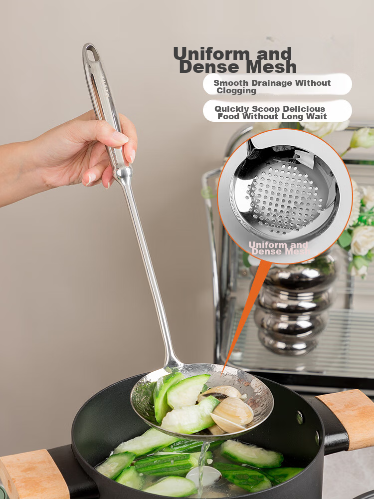 Banwu Life 316 Stainless Steel Mushroom Shovel Food Grade Mushroom Spatula Household Stir Fry Spoon High-end Iron Wok Spatula 18