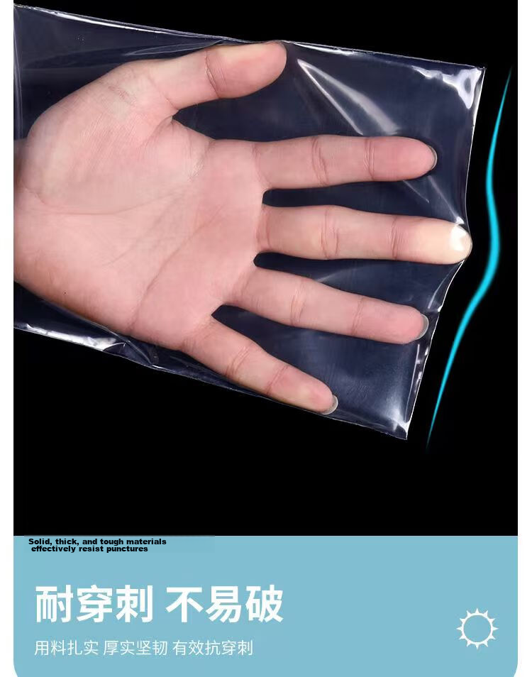 Zhaoshen Self-Sealing Bag No.9 22x32cm Thickened Transparent Sample Storage Bag White Edge 8 Mil (100pcs/Pack) 9