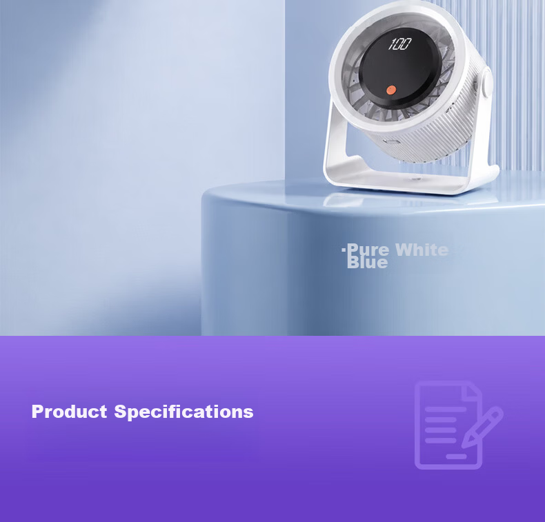 AUX Desktop Fan Silent Plug-in Rechargeable Long Battery Life High Wind Portable Wall-Mountable Office Small Fan AFD-JH-028A White Coffee Color 20