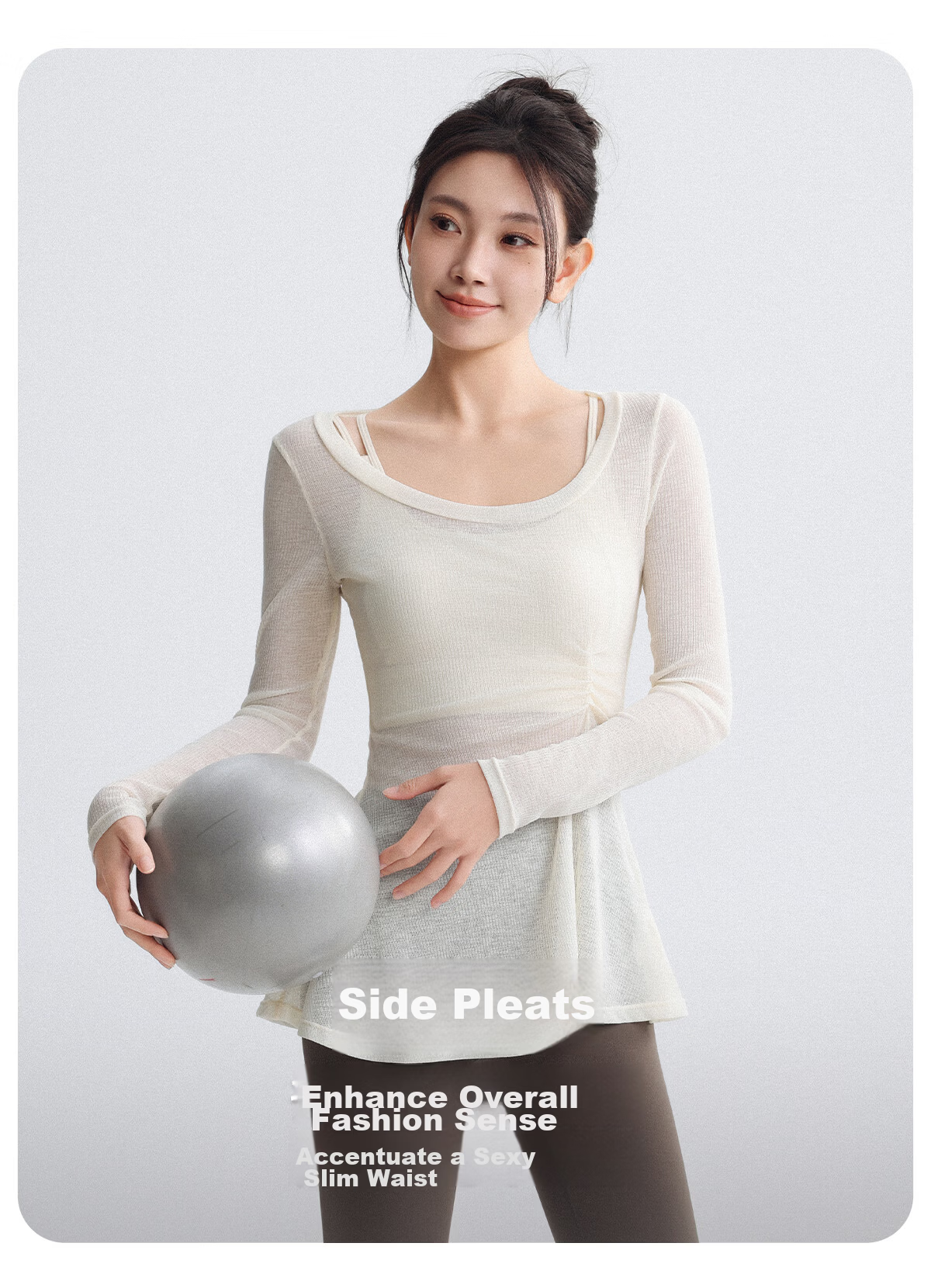 DRUR High-End Plus Size Loose Yoga T-Shirt Cover-Up Women's Outerwear Innerwear High-Intensity Training One-Piece Sports Bra 15