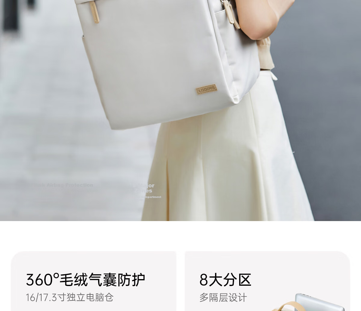 JINSHIWQ Laptop Backpack Women High-End Airbag Shockproof Notebook Bag Business Commuter Large Capacity Computer School Bag 4