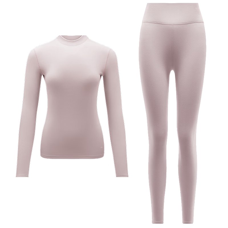 Beneunder Thermal Underwear Set Autumn Shirt and Pants Moisturizing and Skin-Softening Women's Warm Set [High Warmth] Misty Pink XL