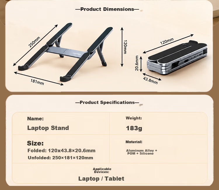 Hakkai Bird Magnetic Adjustable Foldable Laptop Stand Portable Height-Adjustable Gaming and Office Support Holder for Phones 10