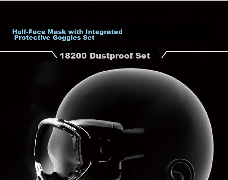 Anshuangli Heavy-Duty Dust Mask KN95 Industrial Dust Particle Respirator Grinding Welding Protective Gas Mask 308 Mask + Anti-Fog Goggles + 20 Dust Filter Pads 6