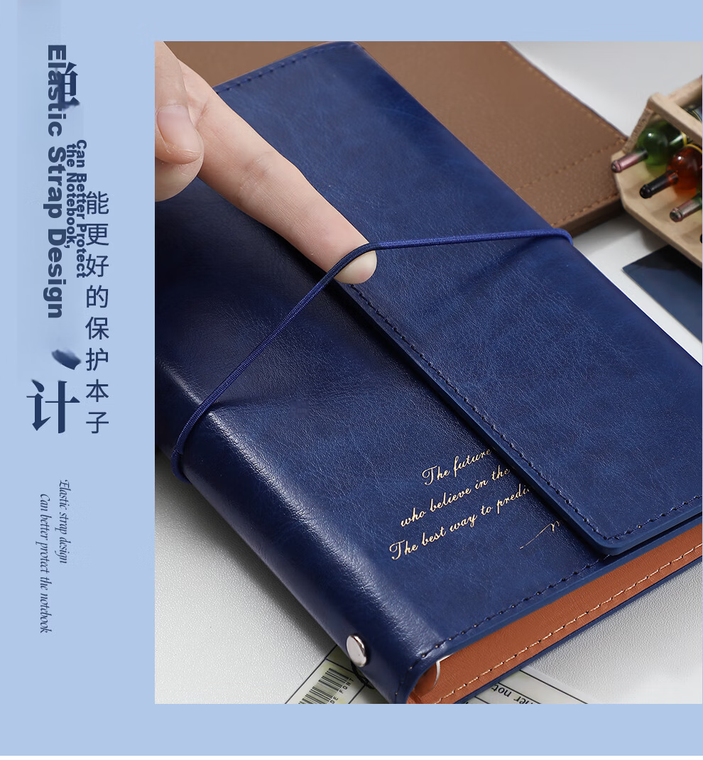 Jiaran Heng Vintage Leather Cover Premium Business Notebook A6 Refillable Notebook Simple High-Quality Customizable Logo Travel Journal Red 10