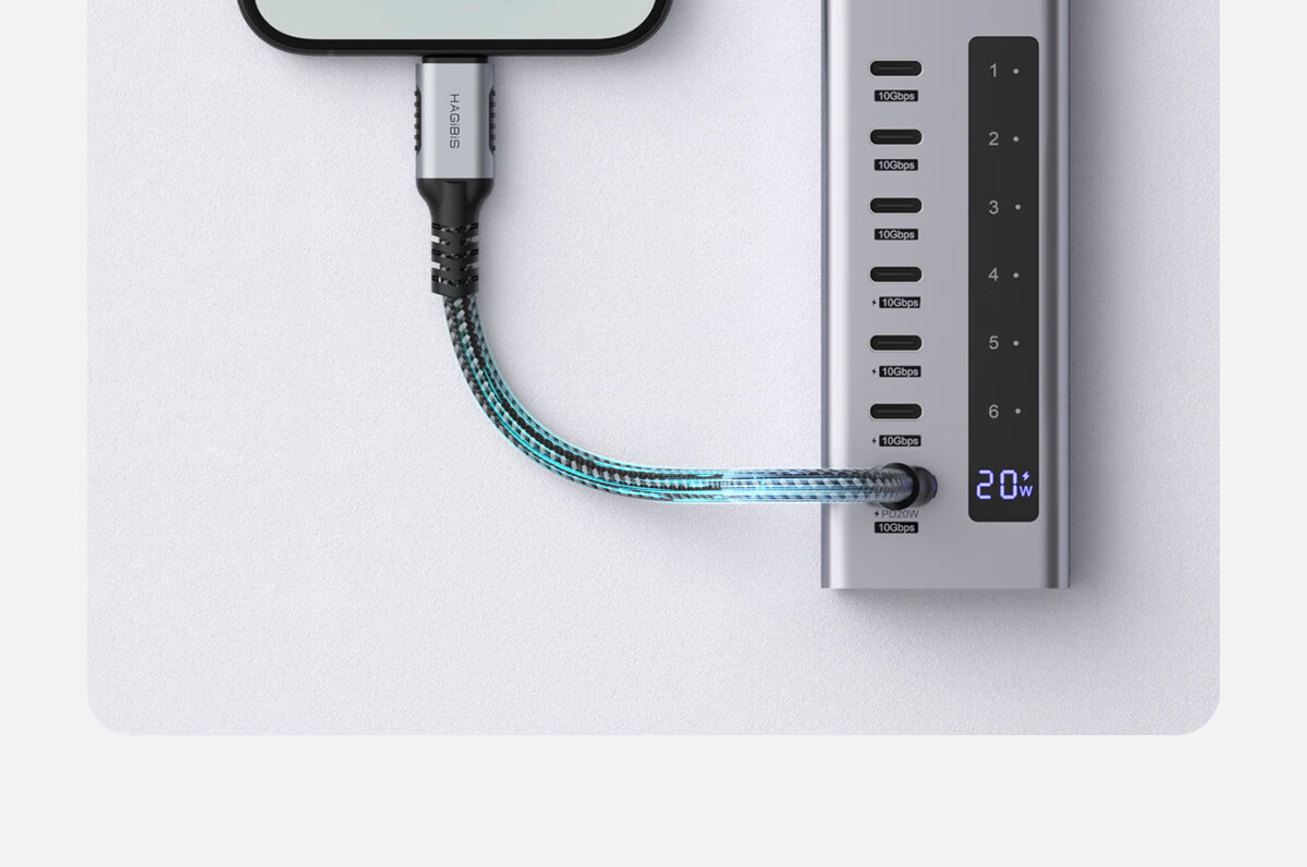 Hagibis All-C Port Expansion Dock, Type-C Hub, USB Splitter, HUB Converter, PD Fast Charging, Independent Power Supply Adapter, Suitable for Apple Computers And Mac Laptops 15