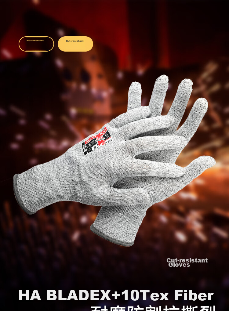 SAFETY-INXS Cut Resistant Gloves, Level 5 Anti-Cutting Work Gloves, Nitrile Anti-Slip Puncture Resistant, Fish Cleaning Outdoor Bite Protection, B-5032 1