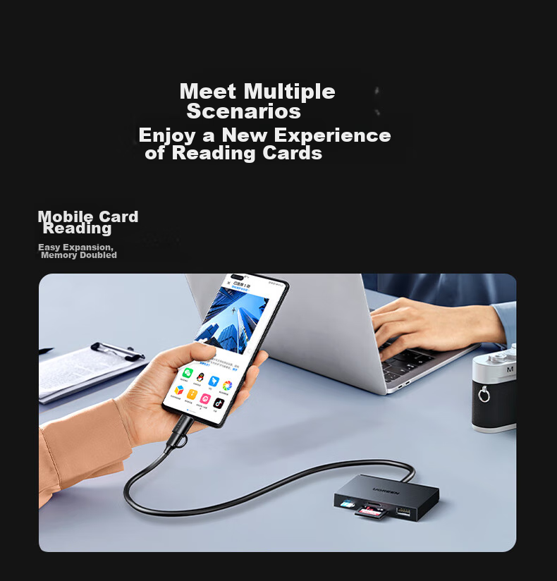 UGREEN Compatible with Huawei NM Storage Memory Card/SD/TF Card, USB/Type-C3.0 Card Reader, Supports Phones/computers/Apple 17/16/iPads Tablets/External Flash Drive Expansio 16