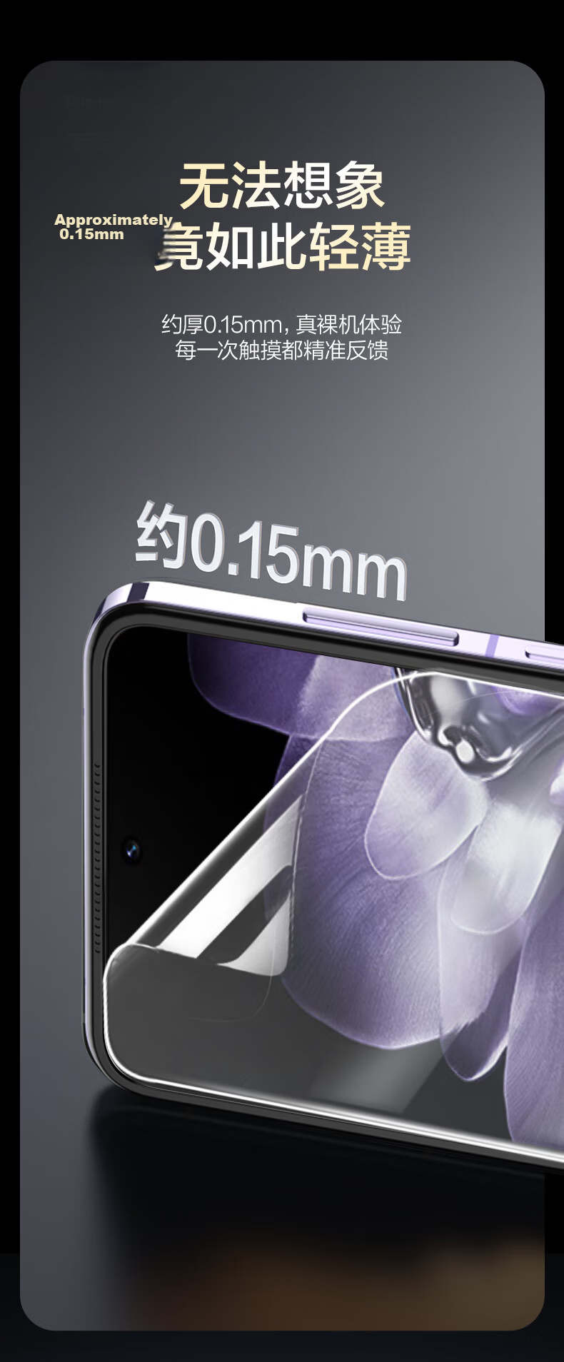 Smorss Privacy Screen Protector for Xiaomi MIX Flip, Foldable Hydrogel Film, Non-Tempered, Full Coverage Anti-Peeping, Drop-Resistant, Anti-Fingerprint Front Outer Screen Protector 10