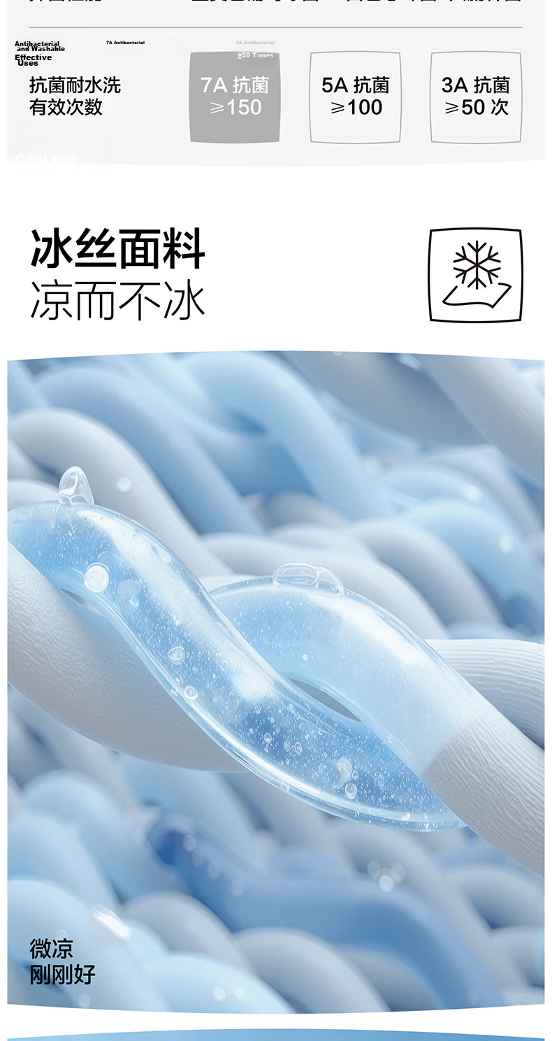 HLA Class A Antibacterial Cooling Ice Silk Fitted Sheet Summer Washable Luxury Mattress Protector Cover Milk White Three-Piece Set 3