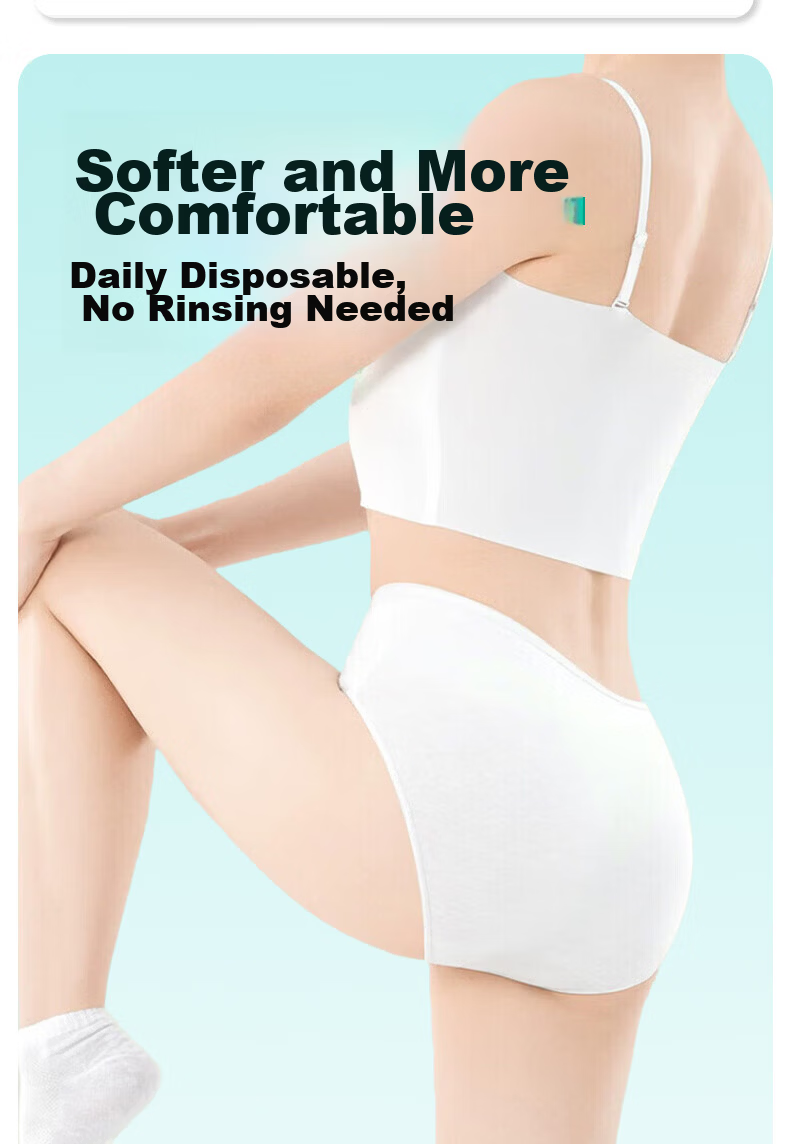 Qihaiqiu Disposable Women's Sterile Travel Underwear Wash-Free Shorts Maternity Postpartum Plus Size Portable Daily Disposable Panties 4 Pieces XL 3