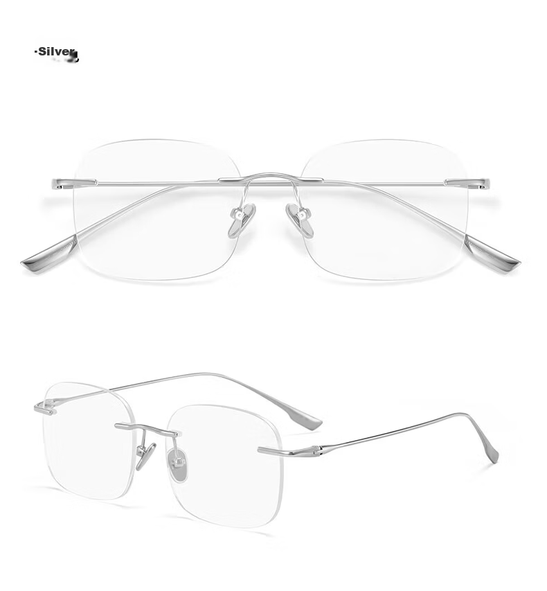 LESCA LUNETIER Ultra-Light Pure Titanium Frameless Women's Anti-Blue Light High-End Gold Wire Frame Rose Gold 200 Degree Myopia 13