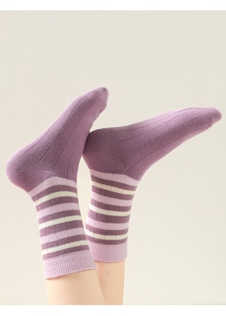 MiiOW Children's Socks for Girls, Mid to Big Kids Cotton Socks, Student Baby Autumn And Winter Comfortable Breathable Versatile Casual Mid-Calf Socks 18