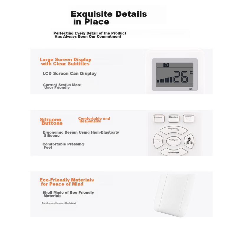 Haier Universal Air Conditioner Remote Control for International Electric, Compatible with Small Champion, Commander, and Old Haier Models, No Setup Required, Suitable for Cabinet and Wall-Mounted Uni 6
