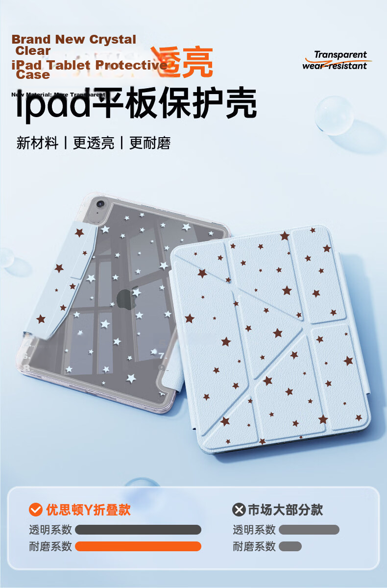 Uston Compatible Apple iPad Air 8 Case iPad Air 11-inch Tablet Cover Full Protection with Pencil Slot Air 5/6 Air 7 Airbag Shockproof Acrylic Anti-Bend 5