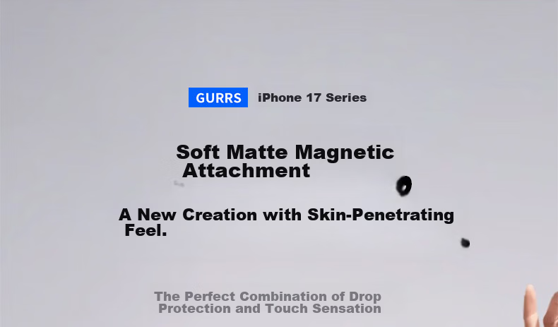 GURRS Compatible with Apple iPhone 17 Case Magsafe Magnetic Full Coverage Ultra-Thin Skin-Feel Matte Semi-Transparent Shockproof Fashion Colorblock Hard Case Misty Night Black 1