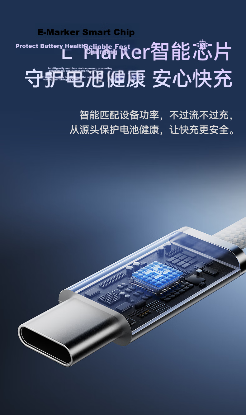 Highsay 240W Fast Charging Cable Apple iPhone 17 Charging Cable iPhone 16 Pro Max Dual Type-C Data Cable Huawei Car Android C-to-C Moonlight White 1.5m 7