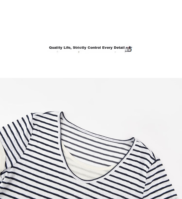 Demana [Refreshing Lyocell] Summer High Elastic Retro Two-in-One Color-Block Striped Slimming Concealing T-Shirt for Women Premium Feel 18