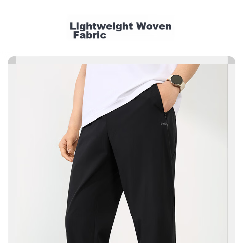 361° Men's Summer Sun Protection Ice Silk Sports Pants Casual Loose Thin Straight Nine-Point Pants 652624714H-3 5