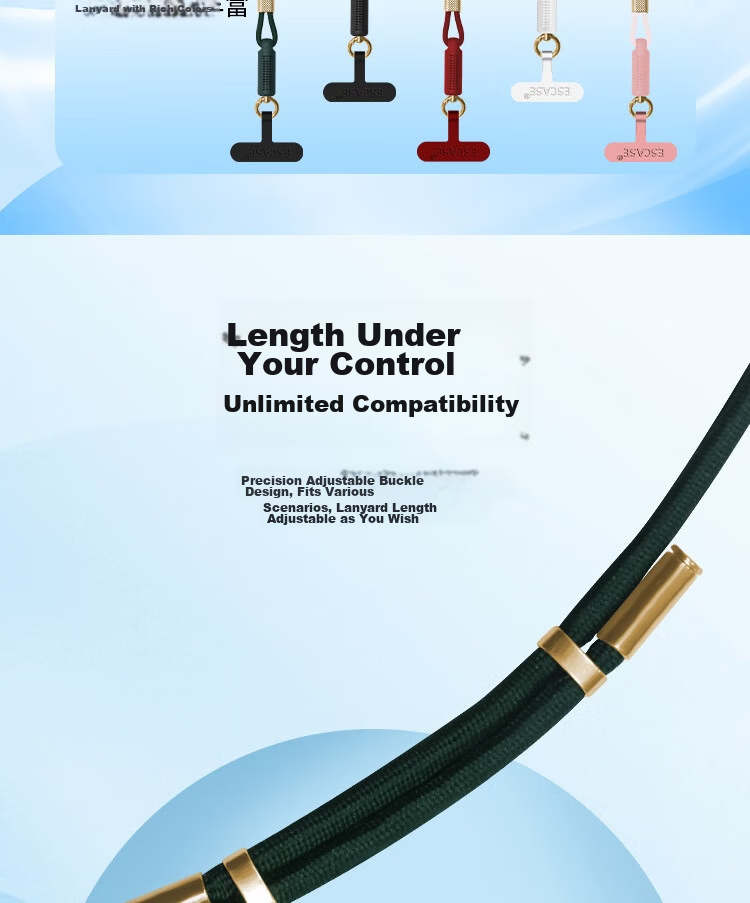 ESCASE Perfumed Phone Lanyard Crossbody Neck Strap Dopamine High-End Retractable Adjustable Anti-Lost for Huawei Mate 80 Apple 17 Pro Long White 6