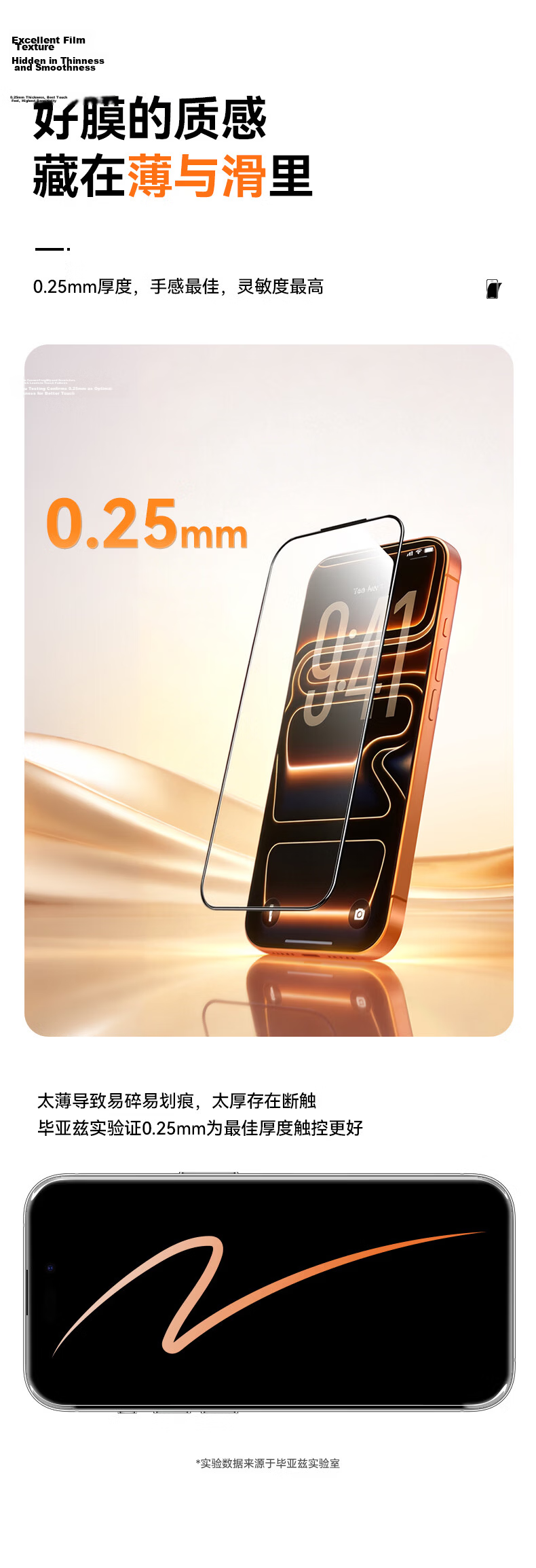 BIAZE 3D Full Coverage Tempered Glass Screen Protector for Apple iPhone Air with AR Anti-Reflective Coating, Scratch-Resistant, Anti-Fingerprint, High-Definition Film 4