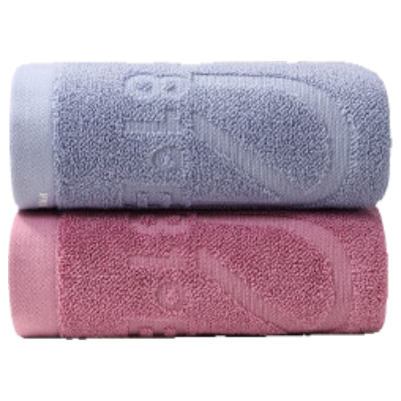 Grace Pure Cotton Towel for Men, Xinjiang Cotton 100%, Face Washing Towel, Bath Towel for Home Use, Light Blue + Purple Two-Pack Sports