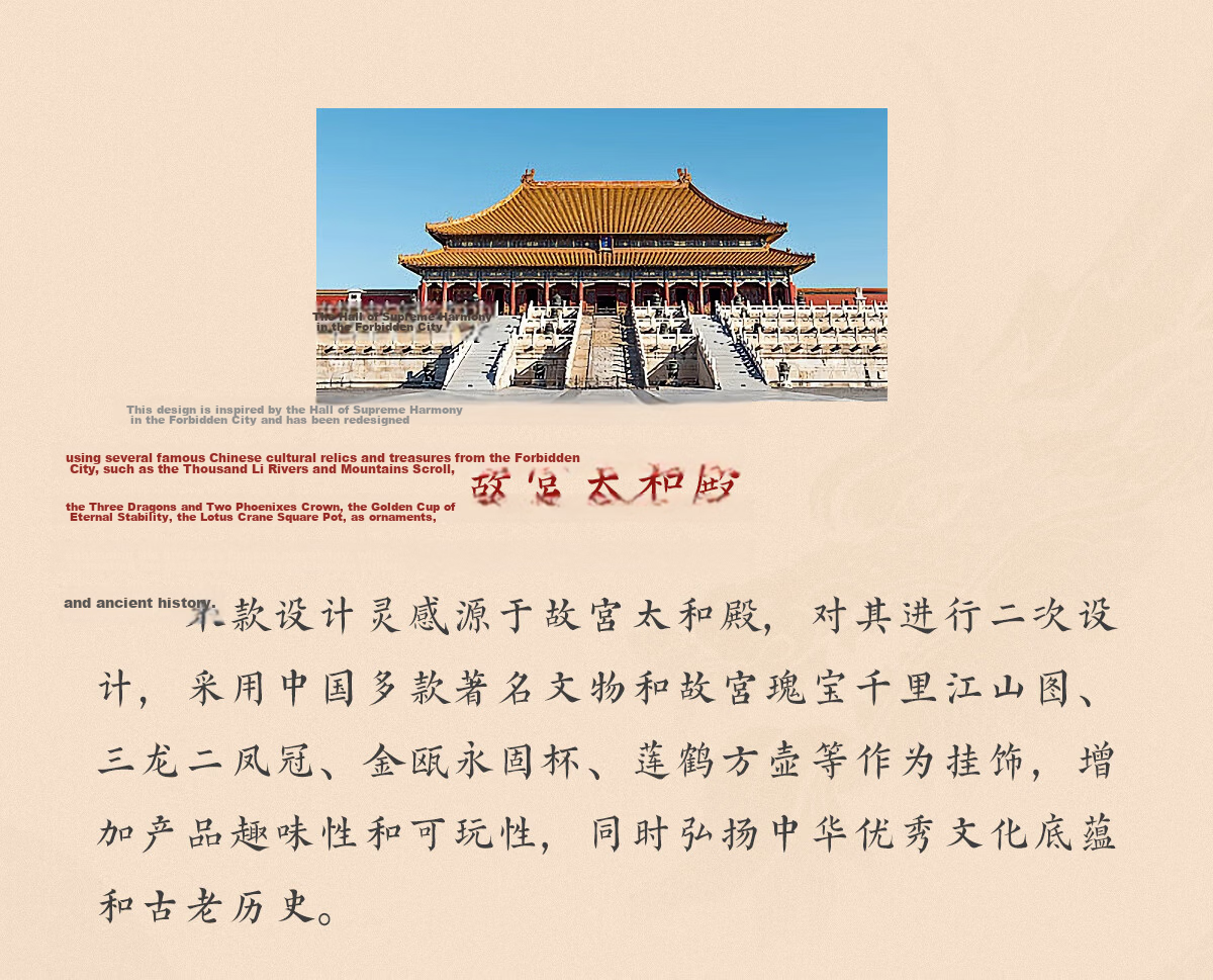 Little Carver Beijing Palace Museum Cultural Creative Taihe Hall Metal Refrigerator Magnet Xi'an Nanjing Travel Landmark Souvenir Gift for Friends Classmates Birthday High-Value Gift 17